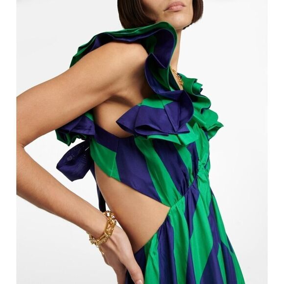Zimmermann Tiggy Frill Shoulder silk Maxi Dress US6(Zimmermann 2) - Picture 4 of 16